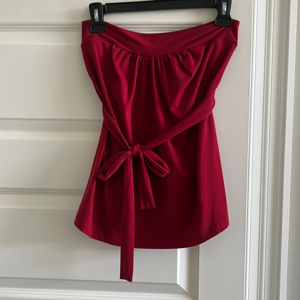 Susana Monaco red tube top with tie